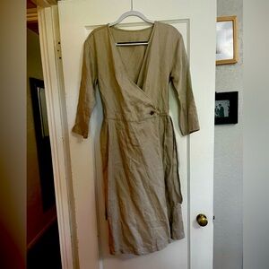Universal Seven, linen wrap dress. Size S/M. Japan. Never worn.